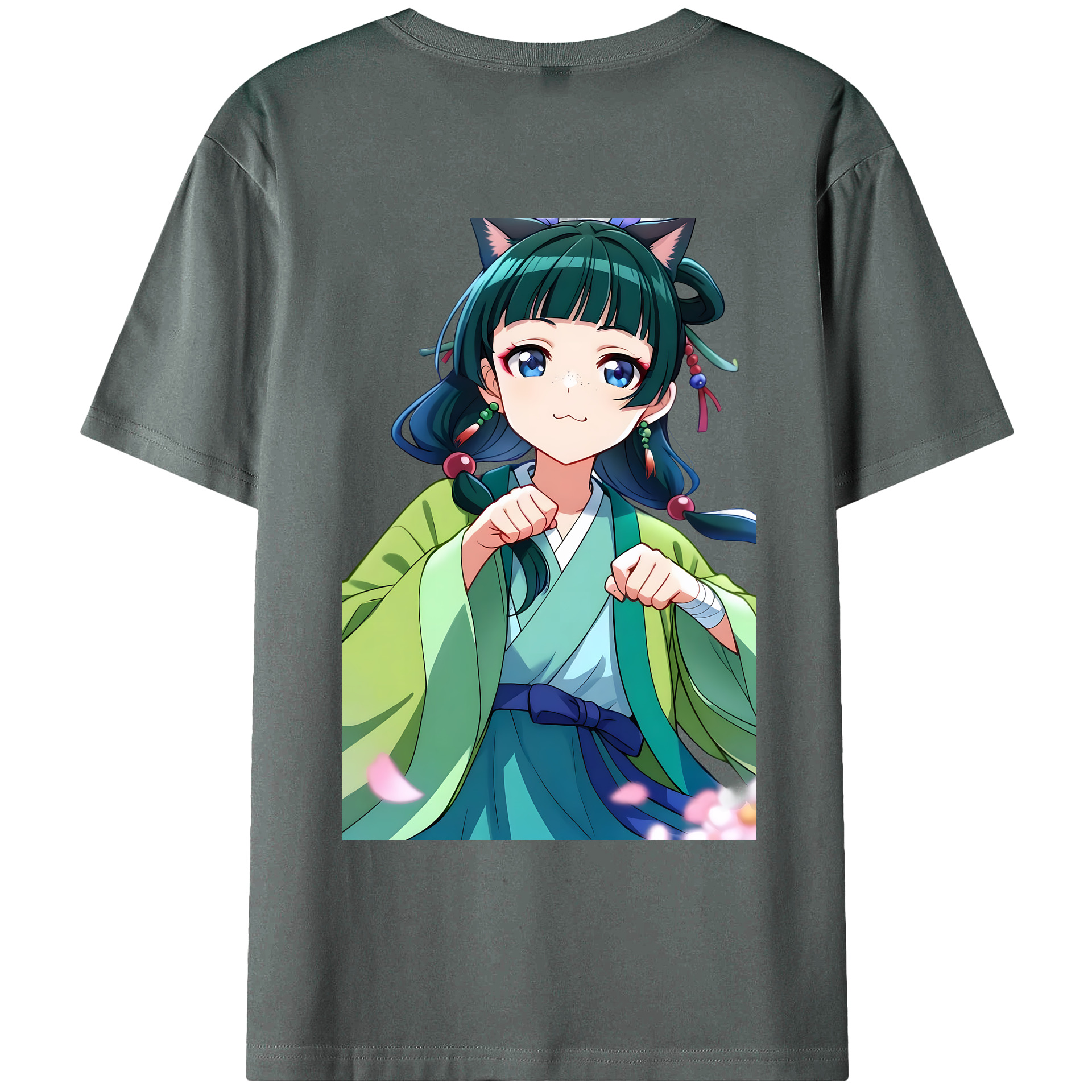 （画像用） 薬屋のひとりごと The Apothecary Diaries 綿100％ メンズ半袖Tシャツ（バックプリント） 通気性